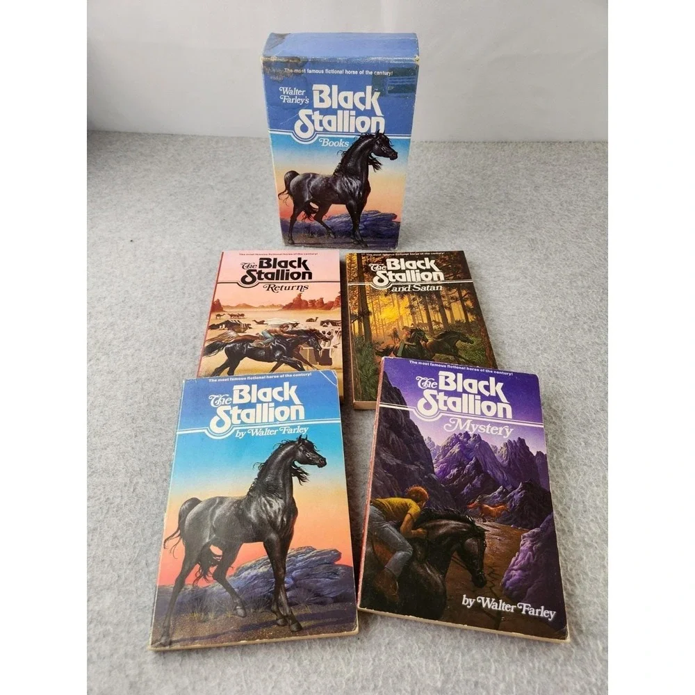 Black Stallion 4 Book Box Set Walter Farley PAPERBACKS Horse Returns Mystery Vtg